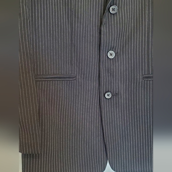 Amherst Collection Boys Black Pin Stripe Blazer Suit Jacket Size 16 Prep - Picture 3 of 7